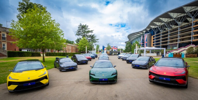 Three rows of electric vehicles offered by Octopus Energy's EV leasing scheme.