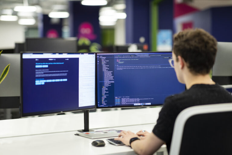 A photo of an Octopus Energy developer improving Kraken